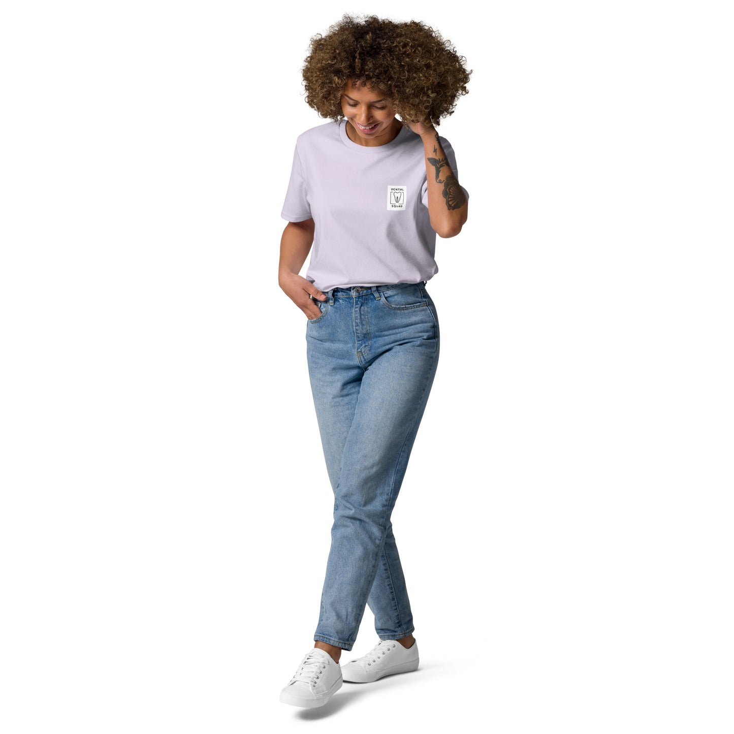 Unisex-T-Shirt aus Bio-Baumwolle mit Zahn-Icon und Spruch 'You're the root of my smile' – ideal für Zahnmediziner, Dentalfans und Mediziner.