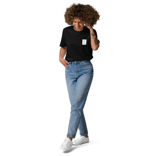 Unisex-T-Shirt aus Bio-Baumwolle mit Zahn-Icon und Spruch 'You're the root of my smile' – ideal für Zahnmediziner, Dentalfans und Mediziner.